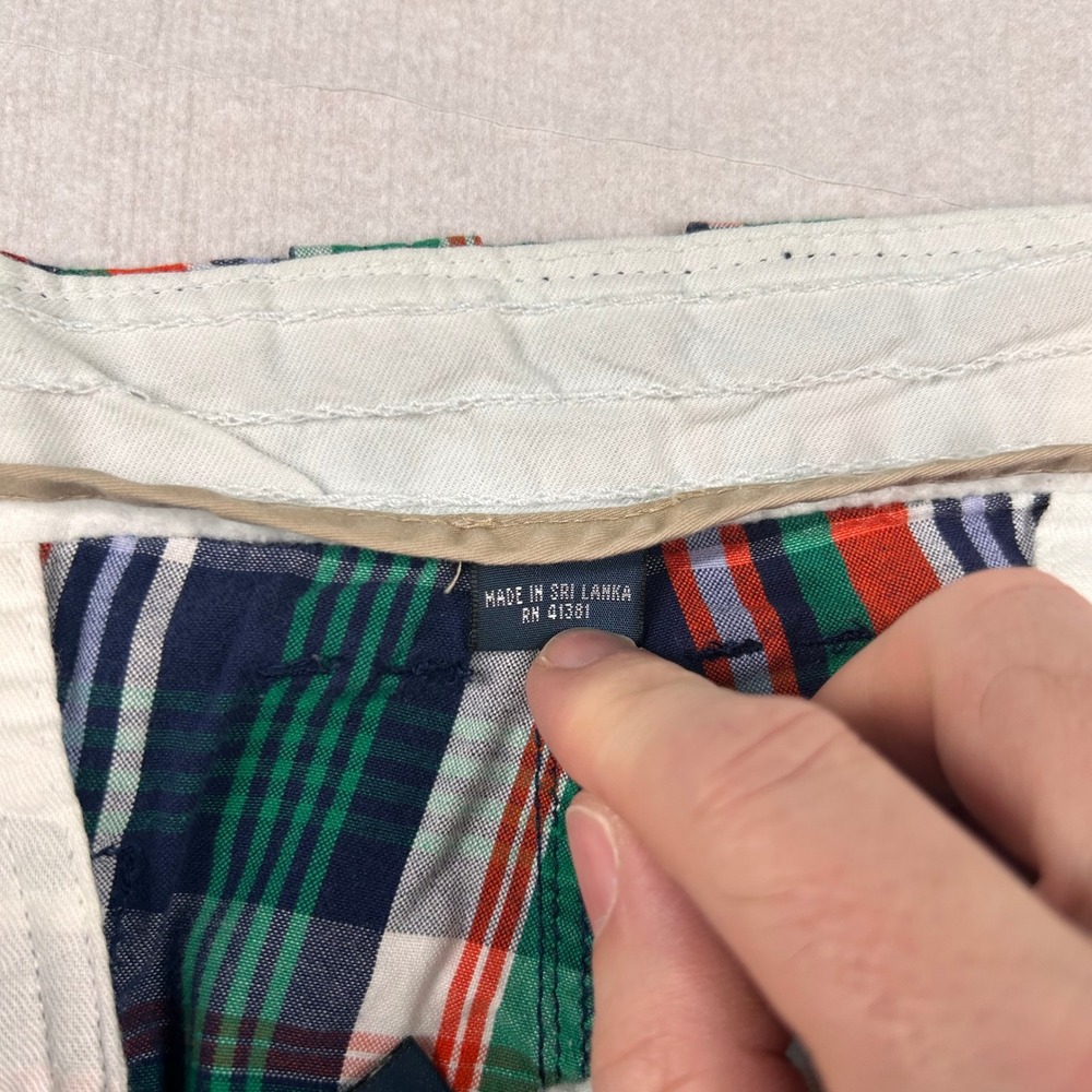 Vintage Polo Ralph Lauren Shorts Men 36 Green Plaid Cargo Cotton 90s Y2K Utility - Picture 8 of 12